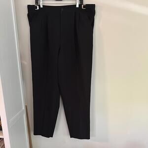 ✅Vintage Liz Baker Black Pleated Adjustable Waist Plus Size Trouser Pants